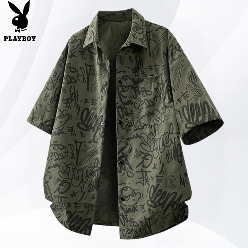PLAYBOY Men s Ice Silk Short Sleeve Casual Shirt L
PLAYBOY Men s Ice Silk Short Sleeve Casual Shirt L
