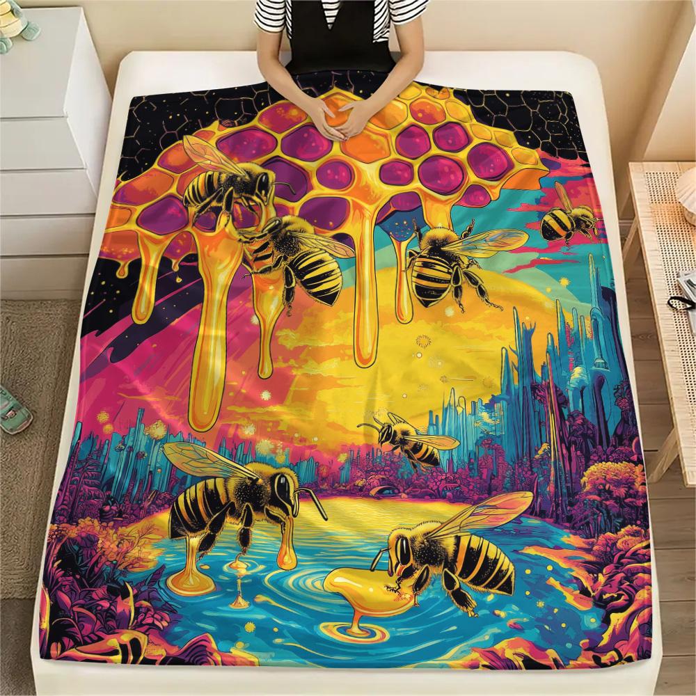 Colorful Dreamy Bee Print Flannel Blanket, High quality Comfortable for All Seasons, Home Decor, Warmth and Comfort 80cm x 120cm
Colorful Dreamy Bee Print Flannel Blanket, High quality Comfortable for All Seasons, Home Decor, Warmth and Comfort 80cm x 120cm