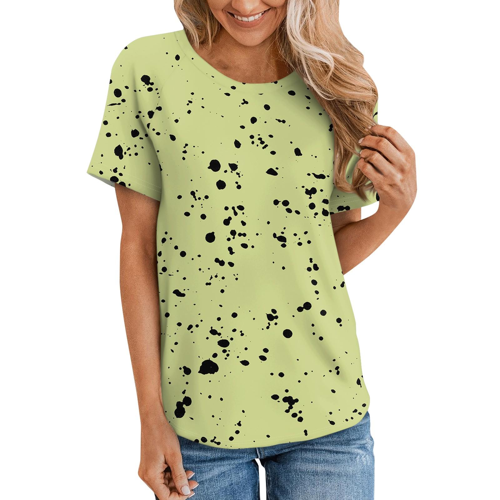 Женские футболки с коротким рукавом, свободные повседневные футболки с круглым вырезом и острым принтом, топы для женщин XL жёлтый
Женские футболки с коротким рукавом, свободные повседневные футболки с круглым вырезом и острым принтом, топы для женщин XL жёлтый