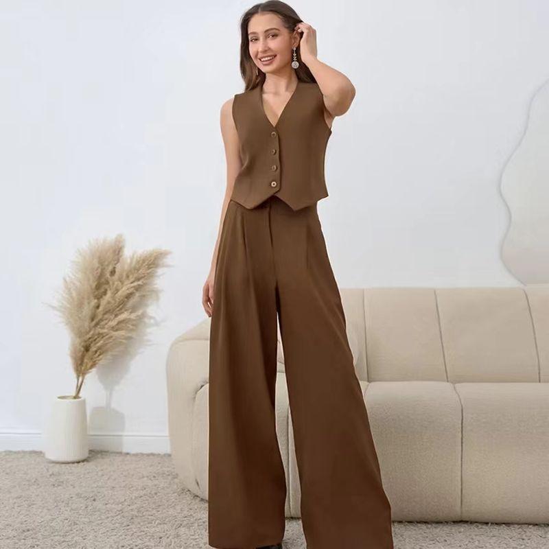 Western Style New Fashion Cardigan Vest Trousers Two-piece Set Cardigan Vest and Pants Set Brown S
Western Style New Fashion Cardigan Vest Trousers Two-piece Set Cardigan Vest and Pants Set Brown S