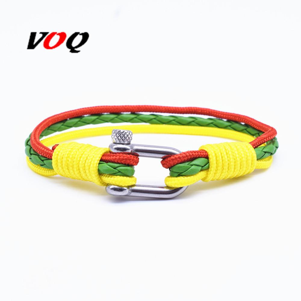 VOQ Leather Survival Rope Flag Bracelet Stainless Steel Buckle Men Bracelets Climbing Rock Jewelry Gifts 21cm
VOQ Leather Survival Rope Flag Bracelet Stainless Steel Buckle Men Bracelets Climbing Rock Jewelry Gifts 21cm