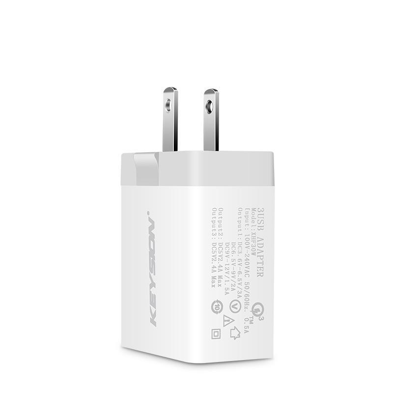 КЛАВІШІ 3 Порти Швидкий зарядний пристрій QC 3 .0 30W USB зарядний пристрій для iphone XS Макс Samsung Huawei Швидка зарядка US Plug білий
КЛАВІШІ 3 Порти Швидкий зарядний пристрій QC 3 .0 30W USB зарядний пристрій для iphone XS Макс Samsung Huawei Швидка зарядка US Plug білий