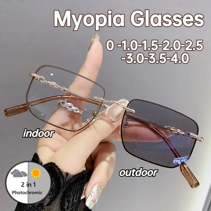 Retro Photochromic Myopia Glasses Neutral New Fashion HD Blue Light Blocking Glasses Discoloration Lens Eyeglasses 0 TO -4.0 0
Retro Photochromic Myopia Glasses Neutral New Fashion HD Blue Light Blocking Glasses Discoloration Lens Eyeglasses 0 TO -4.0 0