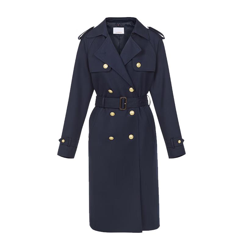 LANGZI Navy Wool Retro Trench Coat L
LANGZI Navy Wool Retro Trench Coat L