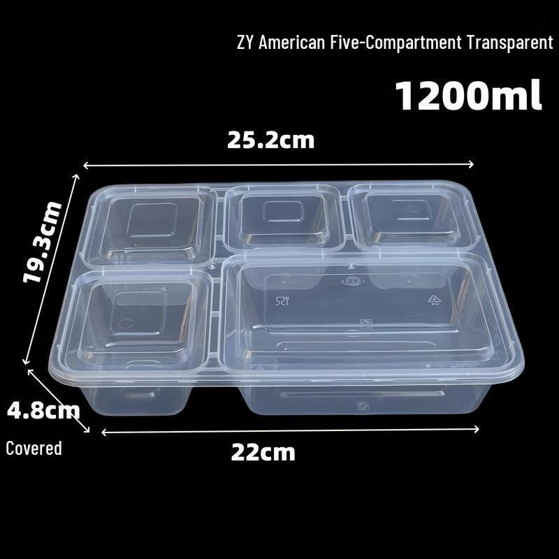 HANDUNYOU Disposable 5-Compartment Rectangular Meal Boxes
HANDUNYOU Disposable 5-Compartment Rectangular Meal Boxes