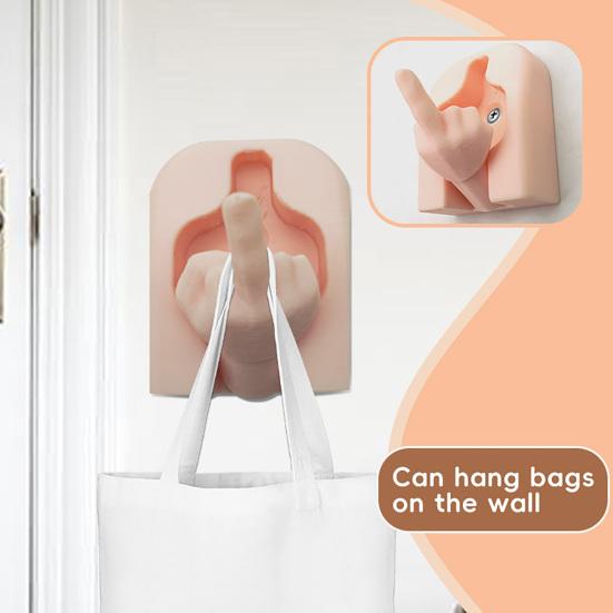 Wall Hook Coat Hanger Strong Load-Bearing Easy to Install Funny Middle Finger Wall-Mounted Decorative Hook Storage Organizer 1pc
Wall Hook Coat Hanger Strong Load-Bearing Easy to Install Funny Middle Finger Wall-Mounted Decorative Hook Storage Organizer 1pc