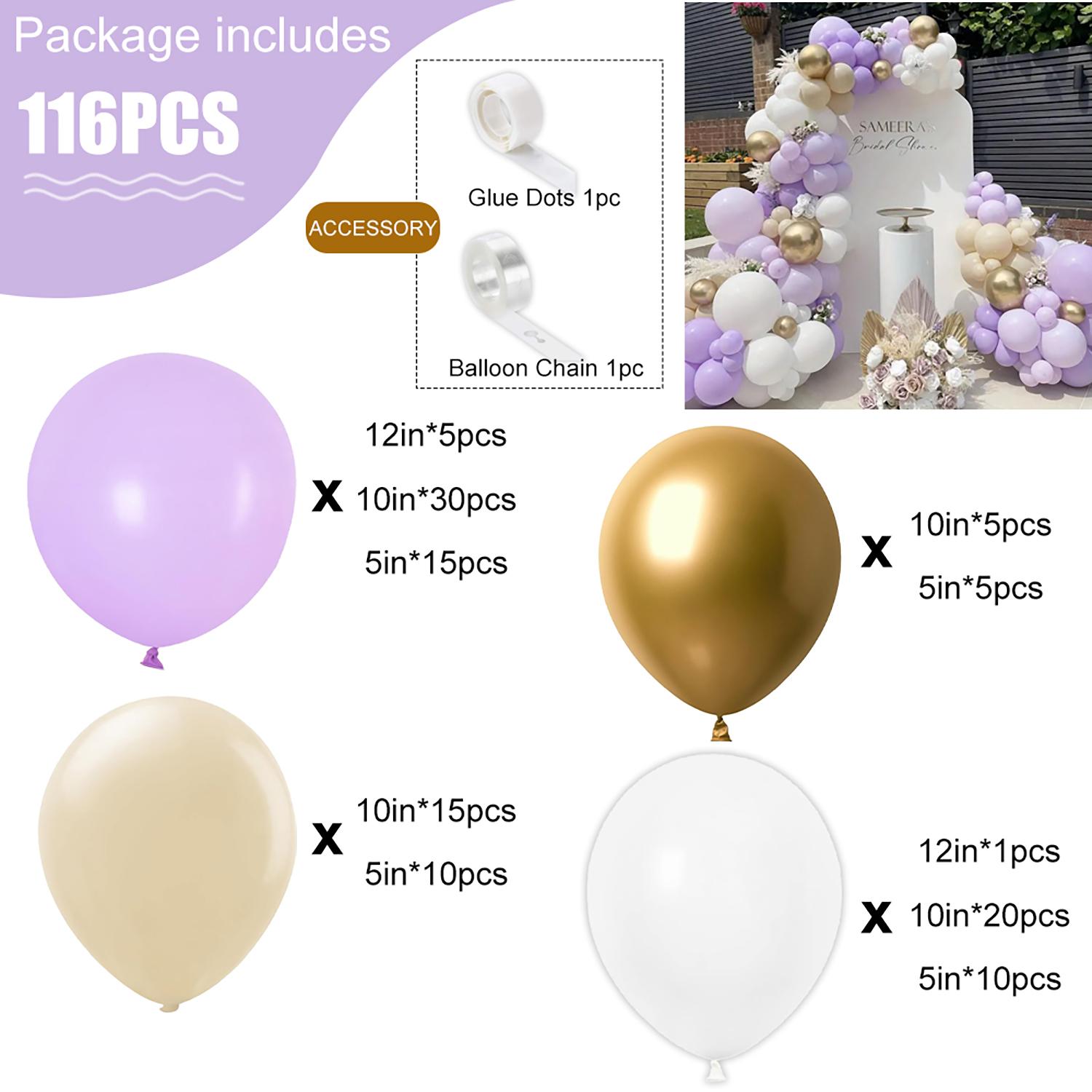 116PCS purple and white latex balloon set suitable for birthday parties, weddings, Valentine s Day party decorations Other
116PCS purple and white latex balloon set suitable for birthday parties, weddings, Valentine s Day party decorations Other