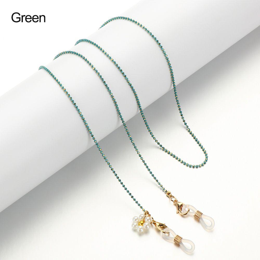 Женщины Мужчины Регулируемая Нескользящая Цепочка для Очков Солнцезащитные Очки Шнурки Ожерелье Ремешок Цветные Бусины зелёный
