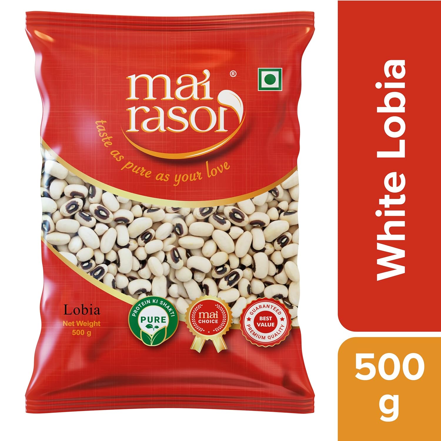 MAI RASOI White Lobia Chawli Beans 500 g Unpolished Protein Rich Premium Cowpea Pouch Pack For Daily Kitchen Use
MAI RASOI White Lobia Chawli Beans 500 g Unpolished Protein Rich Premium Cowpea Pouch Pack For Daily Kitchen Use