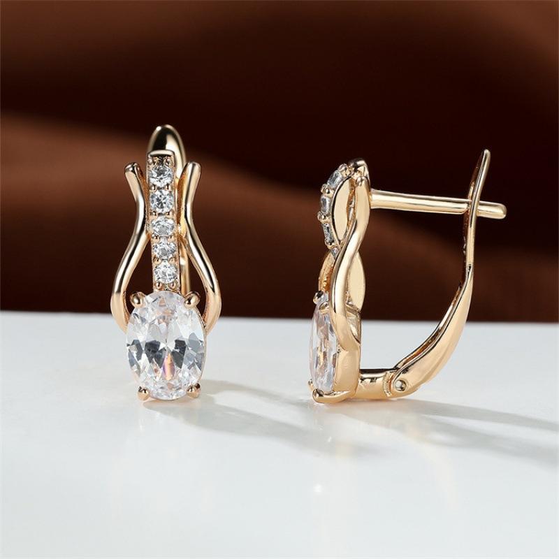 New oval pomegranate red champagne gold ear buckle women, earrings temperament simple jewelry
New oval pomegranate red champagne gold ear buckle women, earrings temperament simple jewelry