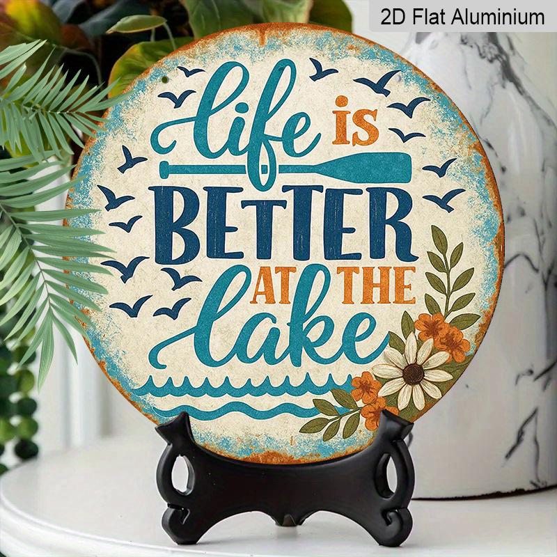 2D Flat, 1pc Round Life Is Better At The Lake Aluminum Hanging Sign, Vintage Lake House Paddle Flower Design, Rustic Metal Wall Decor, Perfect for 7.87*7.87inch
2D Flat, 1pc Round Life Is Better At The Lake Aluminum Hanging Sign, Vintage Lake House Paddle Flower Design, Rustic Metal Wall Decor, Perfect for 7.87*7.87inch