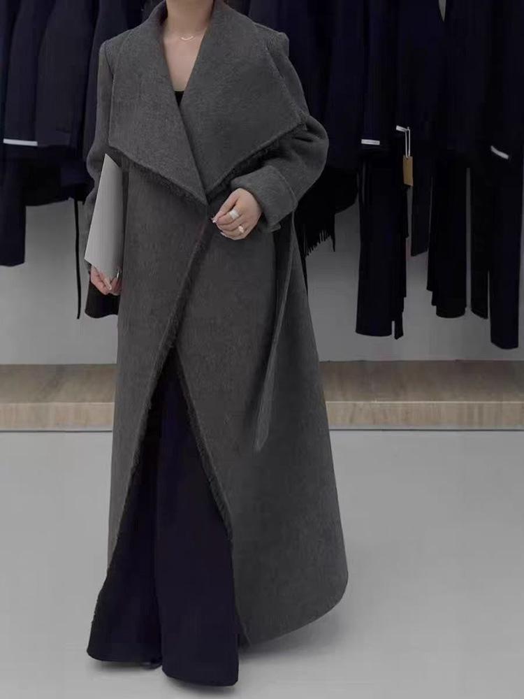 Autumn & Winter Wool-Cashmere Coat: Wasteland Style, Age-Defying Mid-Length Large деревне вугілля/чорний
Autumn & Winter Wool-Cashmere Coat: Wasteland Style, Age-Defying Mid-Length Large деревне вугілля/чорний