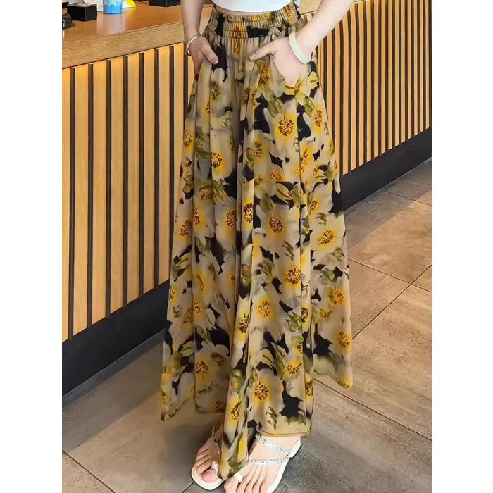 Large size retro feeling foreign floral pants summer high waist fashion and thin temperament age-reducing trouser skirt women 4XL
Large size retro feeling foreign floral pants summer high waist fashion and thin temperament age-reducing trouser skirt women 4XL