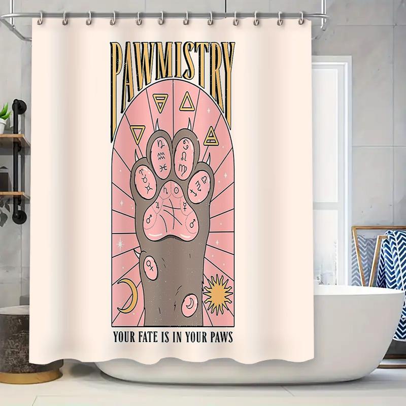 Mystic Paw Print Shower Curtain Gothic Witchy Home Decor Celestial Animal Pattern Bathroom Decor Spiritual Room Divider Tapestry W60H190(CM)-1 Pcs
Mystic Paw Print Shower Curtain Gothic Witchy Home Decor Celestial Animal Pattern Bathroom Decor Spiritual Room Divider Tapestry W60H190(CM)-1 Pcs