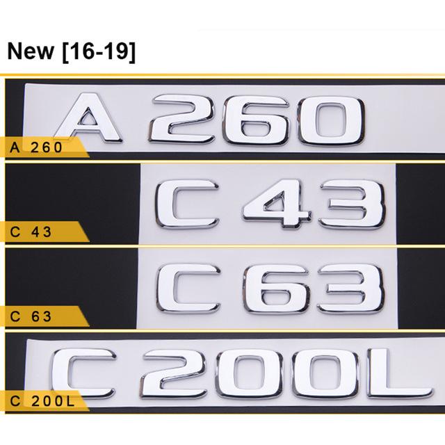 Chrome Letter Number Emblem for A C E S CLA CLE CLS GLA GLC GLE GLS Car Styling Refitting Trunk Model Name Sticker C43
Chrome Letter Number Emblem for A C E S CLA CLE CLS GLA GLC GLE GLS Car Styling Refitting Trunk Model Name Sticker C43