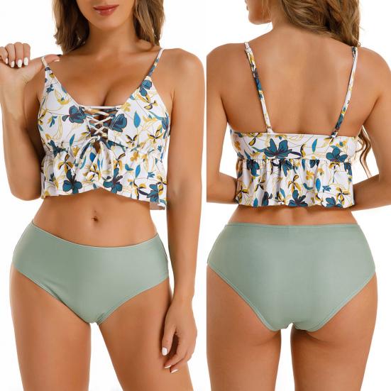 2Pcs/Set Attractive Women Swimwear Floral Print Bandage Ladies Off Shoulder Spaghetti Straps Swimwear for Spa
2Pcs/Set Attractive Women Swimwear Floral Print Bandage Ladies Off Shoulder Spaghetti Straps Swimwear for Spa