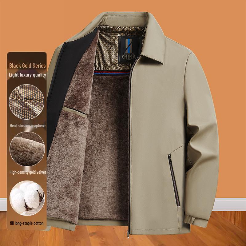 Men s Winter Warm Velvet Lapel Jacket - Thick, Loose, Cotton Coat for Dad L хакі
Men s Winter Warm Velvet Lapel Jacket - Thick, Loose, Cotton Coat for Dad L хакі