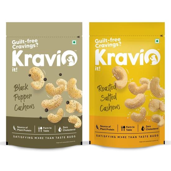 Kravio Premium Black Pepper & Salted Roasted Cashew Nuts (2 X 200g) |Natural Jumbo Size Whole Kaju Nuts |Roasted Crunchy Delicious Healthy Snacks
Kravio Premium Black Pepper & Salted Roasted Cashew Nuts (2 X 200g) |Natural Jumbo Size Whole Kaju Nuts |Roasted Crunchy Delicious Healthy Snacks