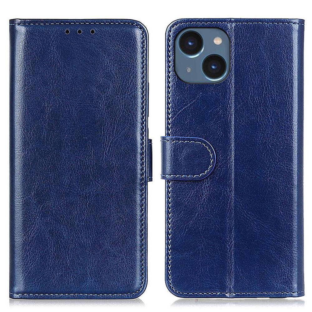 For iPhone 15 Plus Wallet Phone Cover Crazy Horse Texture Flip Wallet Case PU Leather Stand Phone Shell Blue
For iPhone 15 Plus Wallet Phone Cover Crazy Horse Texture Flip Wallet Case PU Leather Stand Phone Shell Blue