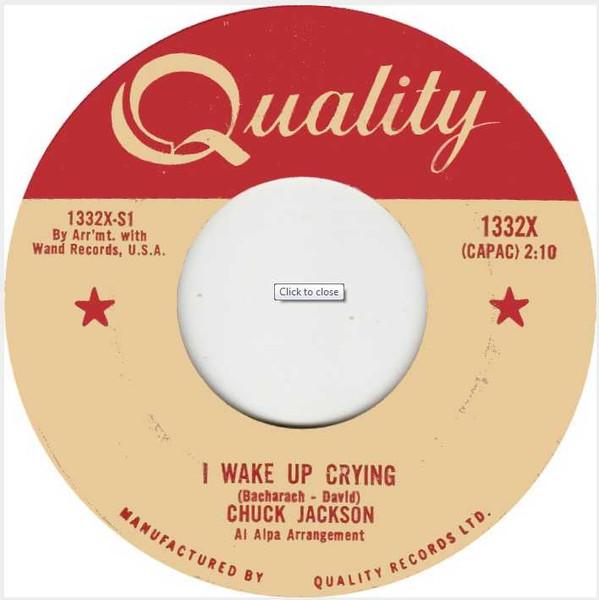 7inch Record CHUCK JACKSON I Wake Up Crying 1332X QUALITY 1961 Canada SoulFunk Used
7inch Record CHUCK JACKSON I Wake Up Crying 1332X QUALITY 1961 Canada SoulFunk Used