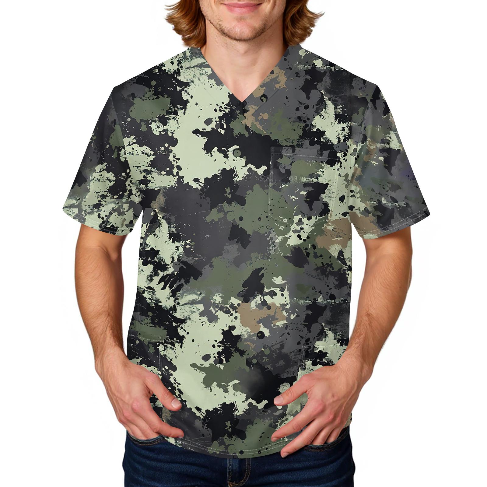 Men s casual personalized camouflage printed shirt - Men s V-neck long-pockets protective work uniform short-sleeve XL світло-зелений колір
Men s casual personalized camouflage printed shirt - Men s V-neck long-pockets protective work uniform short-sleeve XL світло-зелений колір
