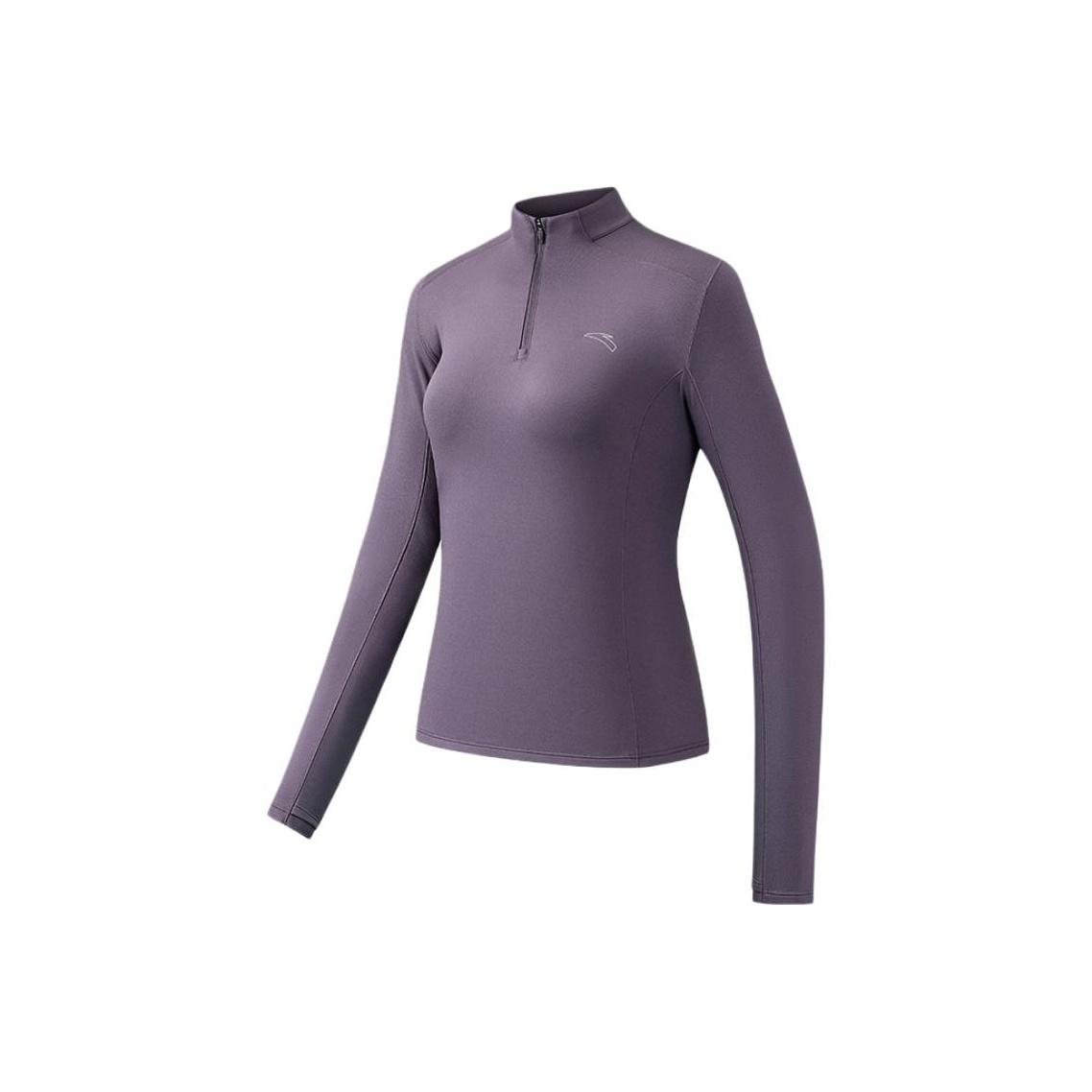 Anta Беговая серия Простая Удобная Приталенная Стойка Воротник Универсальная Дышащая Спортивная Футболка с Длинным Рукавом Женские Топы 962545402-1 M