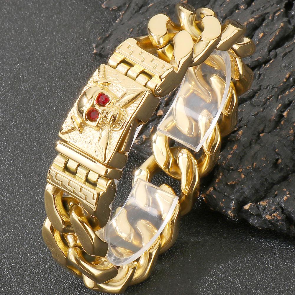 Панк Браслеты Мужские с Головой Черепа и Красными Цирконами из Нержавеющей Стали Кубинская Цепь Браслеты Киберпанк Украшения Викинги Подарки 22cm золотой
Панк Браслеты Мужские с Головой Черепа и Красными Цирконами из Нержавеющей Стали Кубинская Цепь Браслеты Киберпанк Украшения Викинги Подарки 22cm золотой