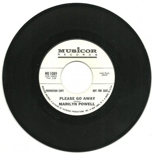 7inch Record MARILYN POWELL - Please Go Away / Moon Of Yesterday MU1089PROMO Musicor 1964 US Pop Used
7inch Record MARILYN POWELL - Please Go Away / Moon Of Yesterday MU1089PROMO Musicor 1964 US Pop Used
