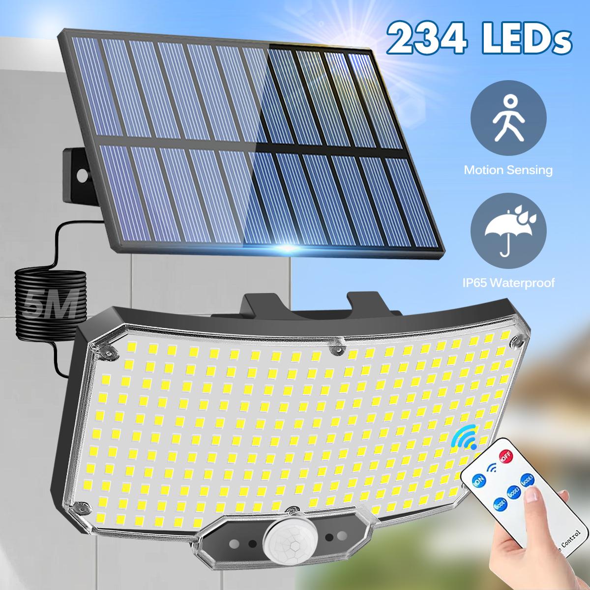 234LED Solar Lights Outdoor With 3 Modes Motion Sensor Solar Flood Lights with Remote IP65 Waterproof Security Solar Wall Lamp
234LED Solar Lights Outdoor With 3 Modes Motion Sensor Solar Flood Lights with Remote IP65 Waterproof Security Solar Wall Lamp