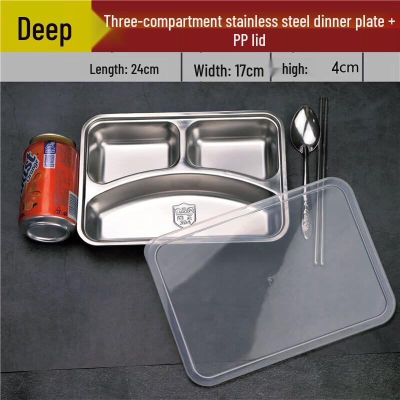 Stainless Steel 5-Compartment Divided Dinner Plate with Lid
Stainless Steel 5-Compartment Divided Dinner Plate with Lid