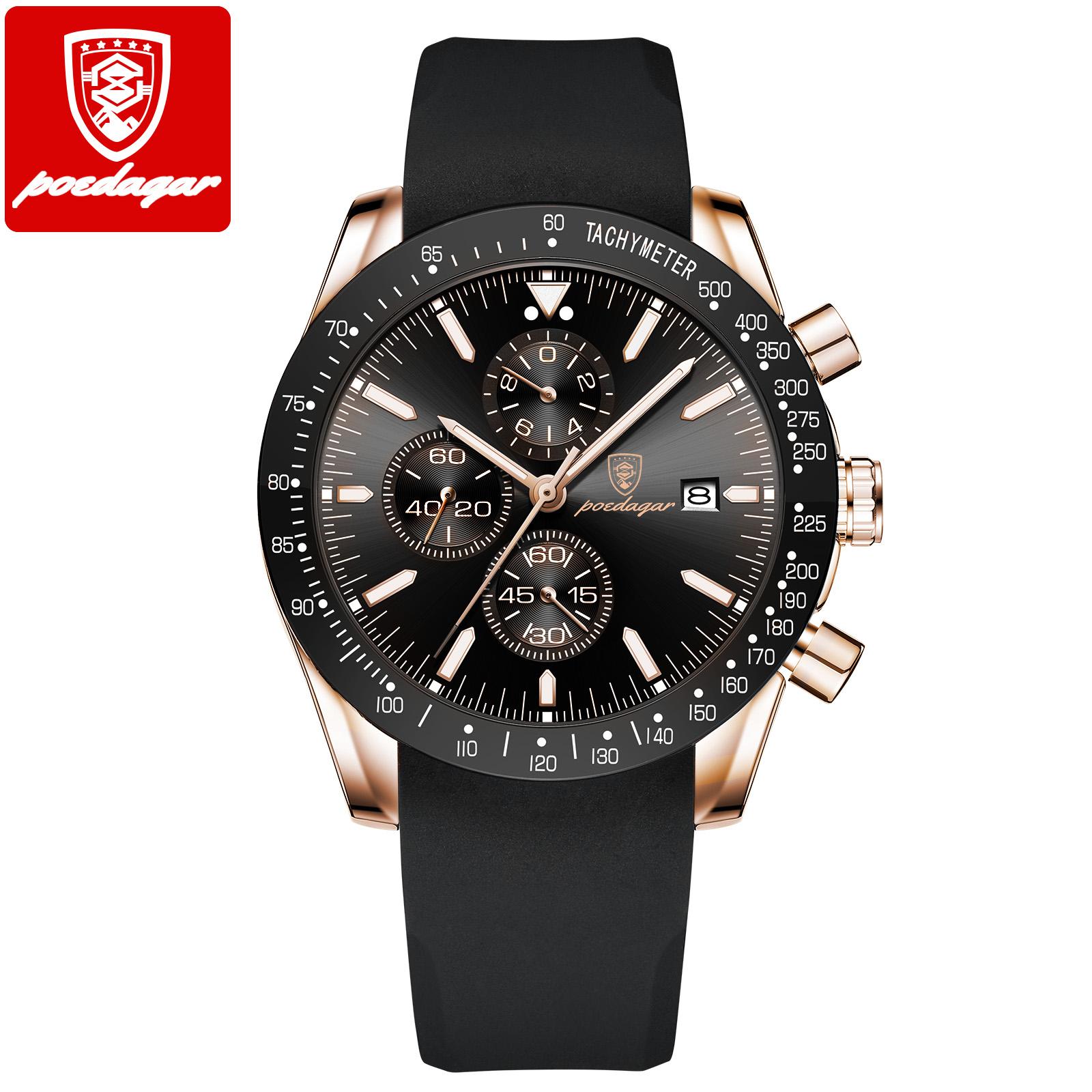 POEDAGAR Men Watch Fashion Sport Chronograph Silicone Quartz Watches Top Brand Luxury Waterproof Luminous Date Wristwatch золотий/чорний
POEDAGAR Men Watch Fashion Sport Chronograph Silicone Quartz Watches Top Brand Luxury Waterproof Luminous Date Wristwatch золотий/чорний