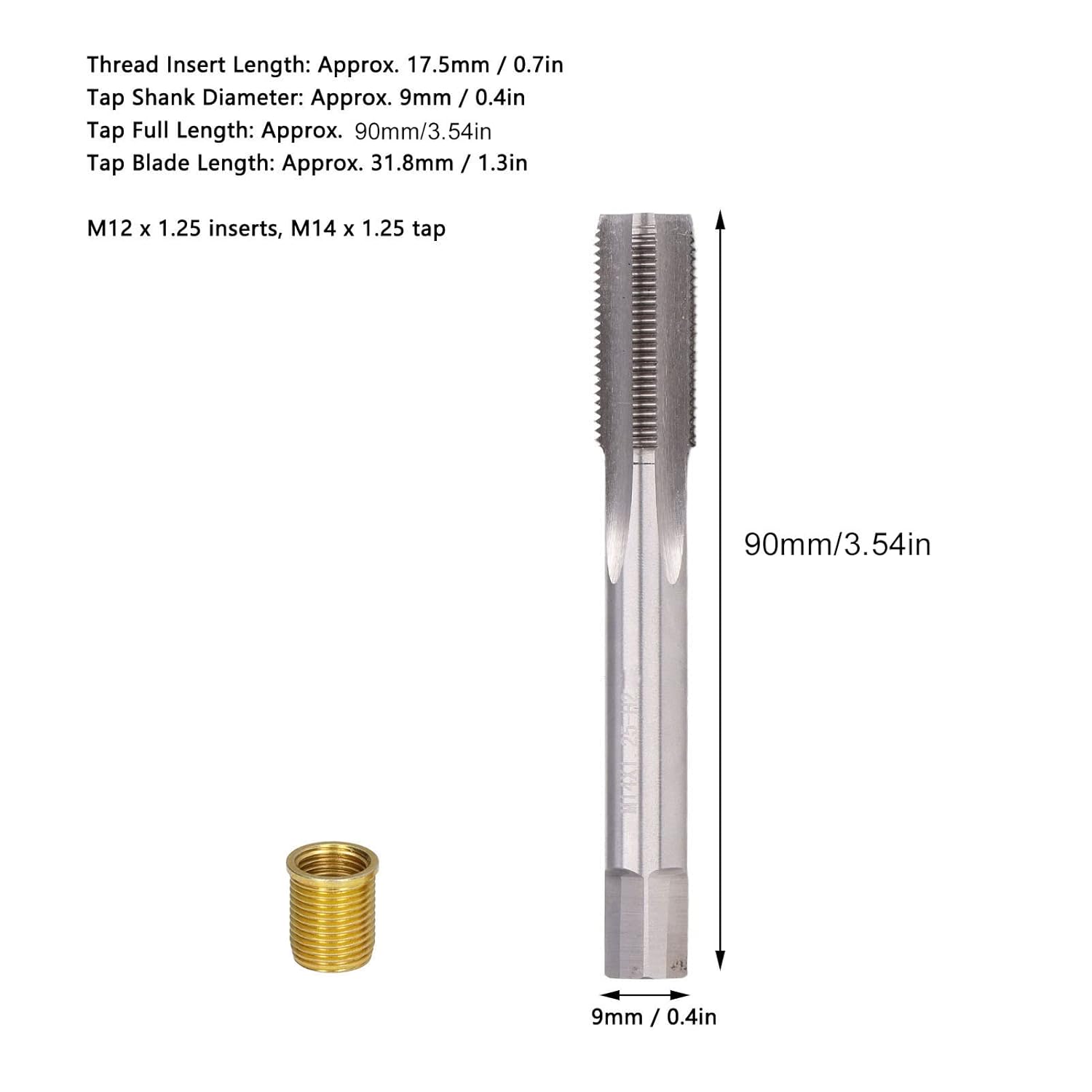 Spark Plug Thread Repair Kit for Automotive Engines with M12x1.25 and M14x1.25 High Speed Steel Tap and Inserts
Spark Plug Thread Repair Kit for Automotive Engines with M12x1.25 and M14x1.25 High Speed Steel Tap and Inserts