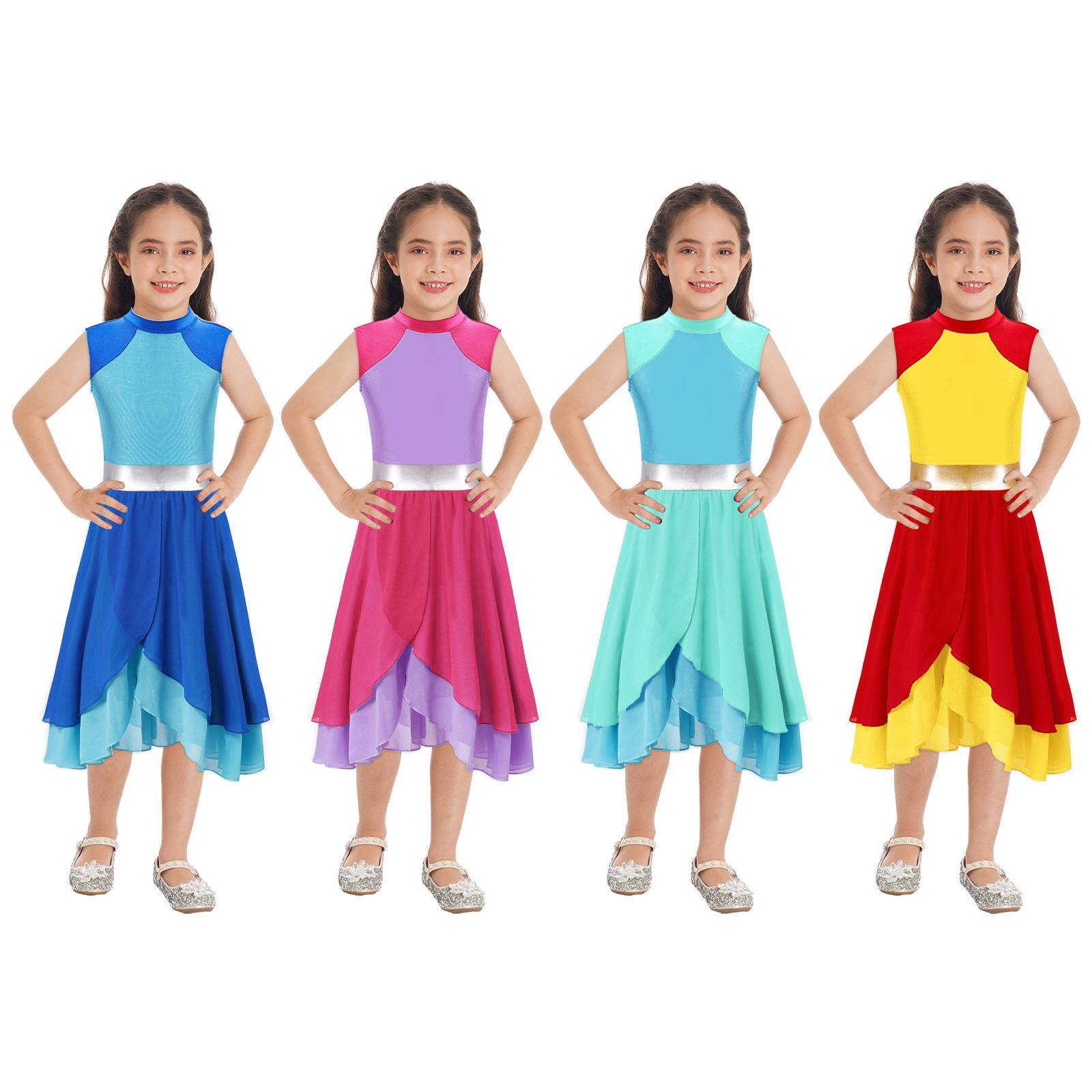 Girls Color Block Dance Dress Mock Neck Sleeveless Design Tiered Wrapped Hem Lyrical Praise Performance Costume 5-6 Years синій/м ята зелений колір
Girls Color Block Dance Dress Mock Neck Sleeveless Design Tiered Wrapped Hem Lyrical Praise Performance Costume 5-6 Years синій/м ята зелений колір