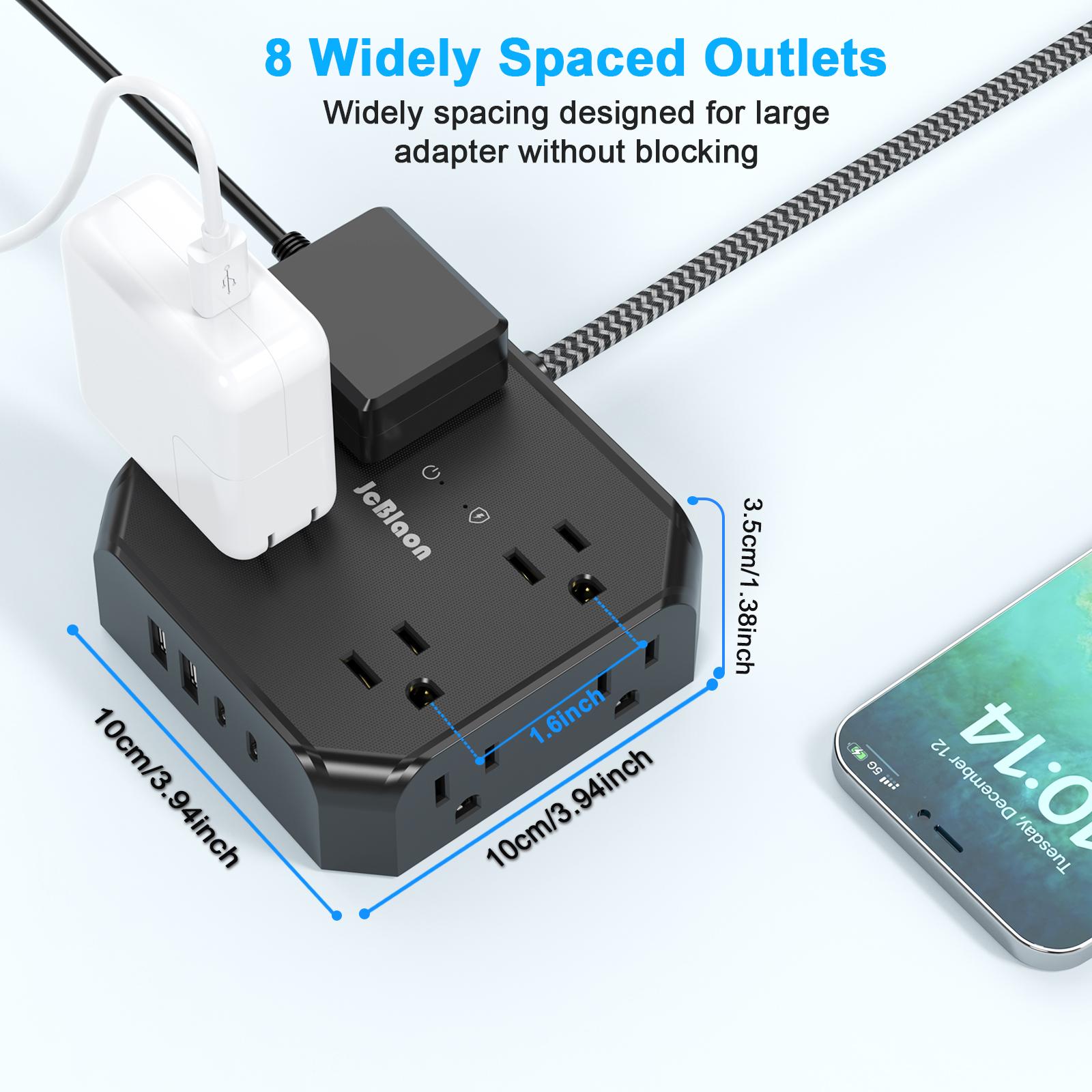Multi Plug Wall Socket Extender, AC Outlet USB Port Type-C Fast Charging Universal Network Filter Electrical Outlet Splitter us&8 чорний
Multi Plug Wall Socket Extender, AC Outlet USB Port Type-C Fast Charging Universal Network Filter Electrical Outlet Splitter us&8 чорний