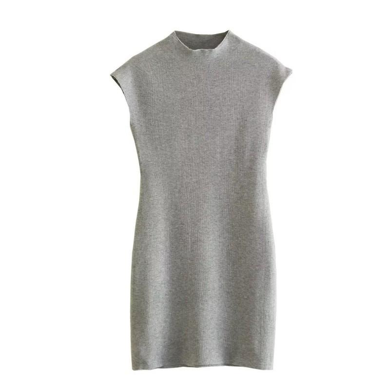 European American Women s Elastic Hip Figure-flattering Short Sleeve Knitted Dress M сірий
European American Women s Elastic Hip Figure-flattering Short Sleeve Knitted Dress M сірий