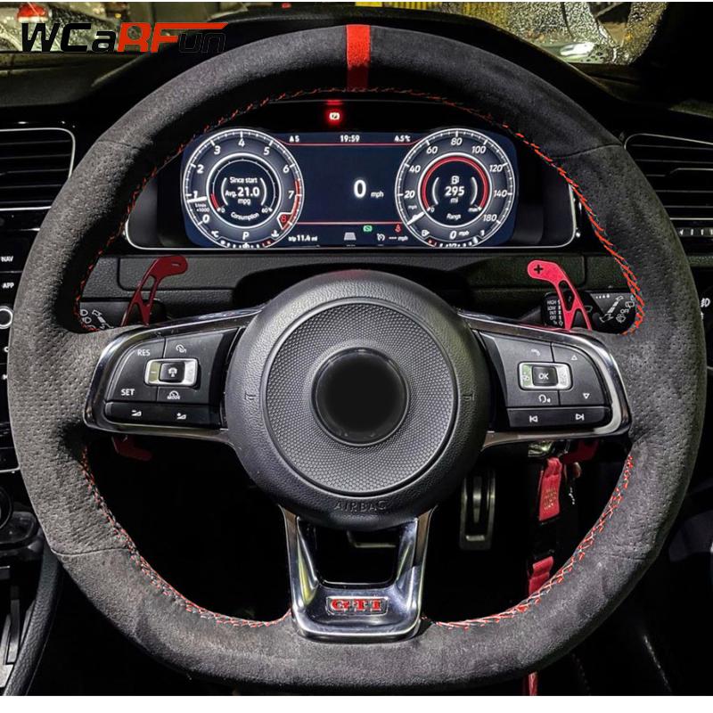 WCaRFun Custom DIY Чехол на рулевое колесо Кожаная замша для Volkswagen Golf R MK7 VW Golf 7 GTI VW Polo GTI Scirocco 2015
WCaRFun Custom DIY Чехол на рулевое колесо Кожаная замша для Volkswagen Golf R MK7 VW Golf 7 GTI VW Polo GTI Scirocco 2015