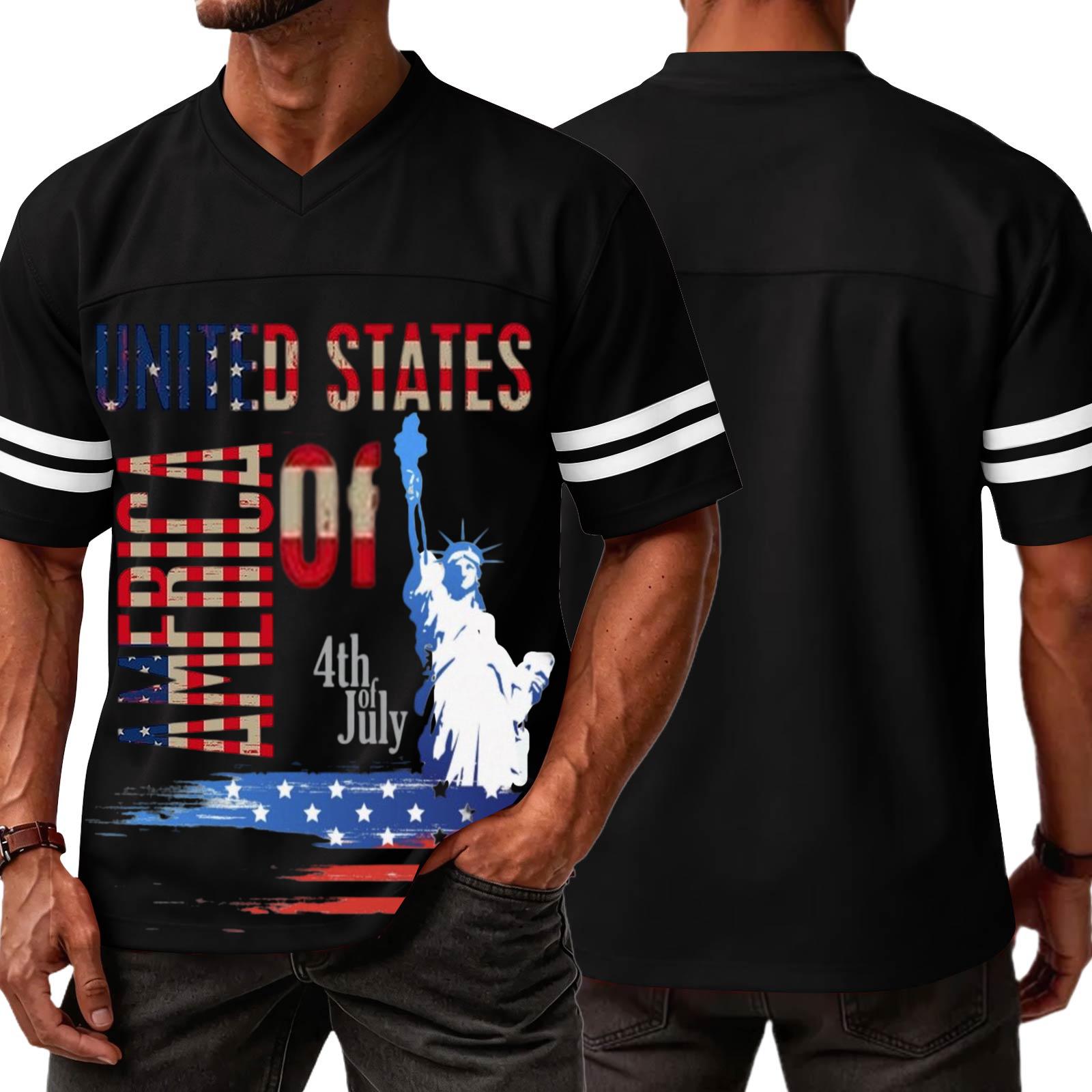 Men s Casual V Neck Short Sleeve Sports Shirt with Graphic Print Independent Day Themed Lightweight Athletic Tee for Outdoor and Everyday Wear XXXL чёрный
Men s Casual V Neck Short Sleeve Sports Shirt with Graphic Print Independent Day Themed Lightweight Athletic Tee for Outdoor and Everyday Wear XXXL чёрный