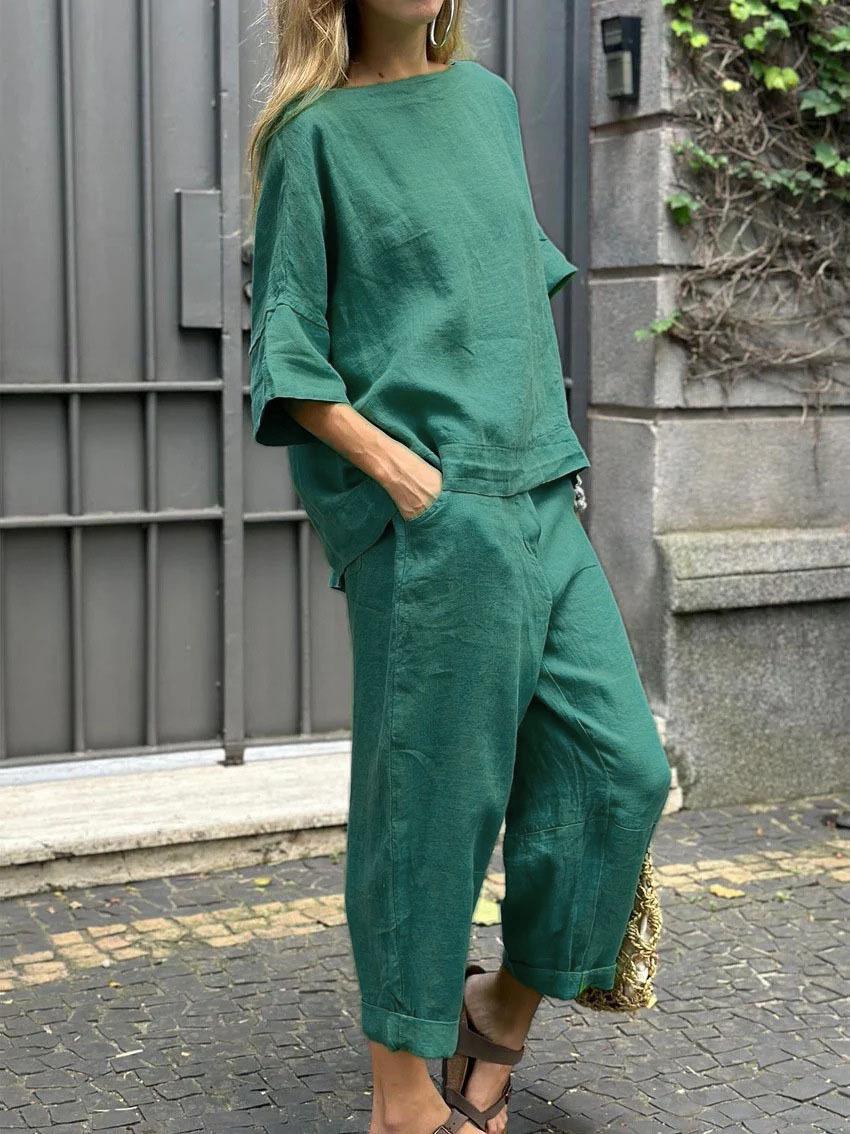 Летний женский комплект из 2 предметов из хлопка и льна больших размеров 2024 г.: Свободная рубашка и брюки с высокой талией 5XL светло-зеленый
Летний женский комплект из 2 предметов из хлопка и льна больших размеров 2024 г.: Свободная рубашка и брюки с высокой талией 5XL светло-зеленый