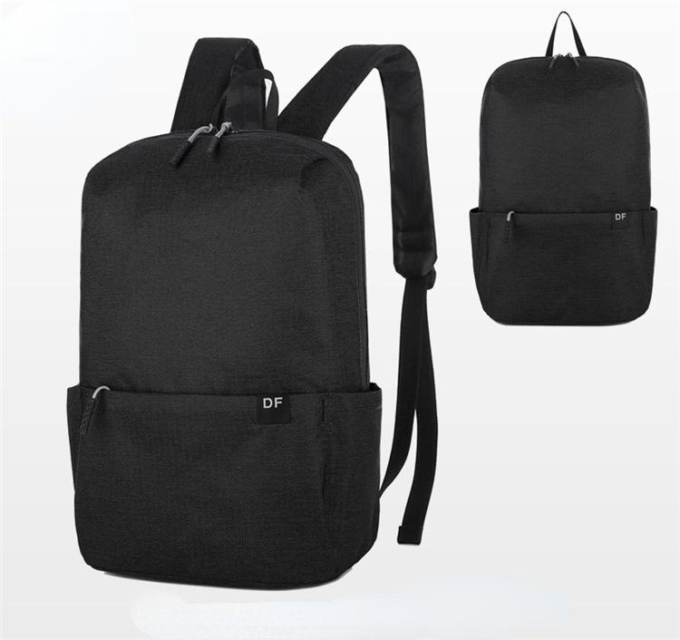 Простой и красочный однотонный маленький рюкзак. Спортивный рюкзак. Рюкзак. Подарочная сумка. Школьная сумка. one size чёрный