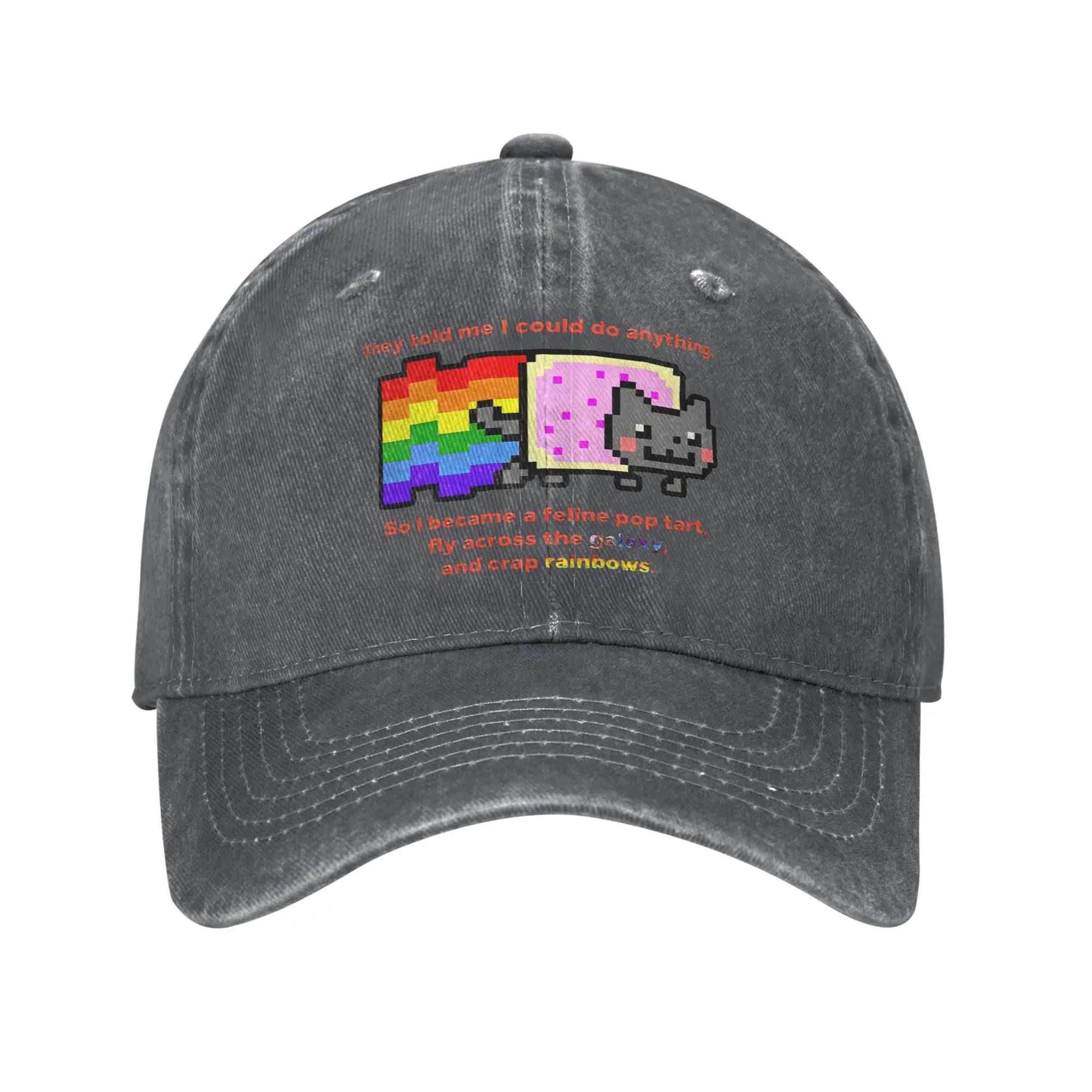 Vintage Nyan-Cats Rainbow Funny Game Baseball Caps Men Women Distressed Denim Sun Cap Internet Meme Outdoor Adjustable Fit Hats Adjustable
Vintage Nyan-Cats Rainbow Funny Game Baseball Caps Men Women Distressed Denim Sun Cap Internet Meme Outdoor Adjustable Fit Hats Adjustable