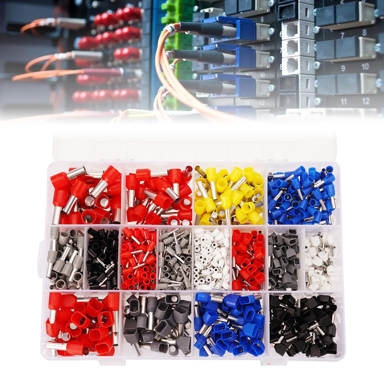 1200pcs Wire End Ferrules Set 0.5 mm2-16 mm2 Insulated Twins Wire End Ferrules & Single-Line Wire End Ferrules Set
1200pcs Wire End Ferrules Set 0.5 mm2-16 mm2 Insulated Twins Wire End Ferrules & Single-Line Wire End Ferrules Set
