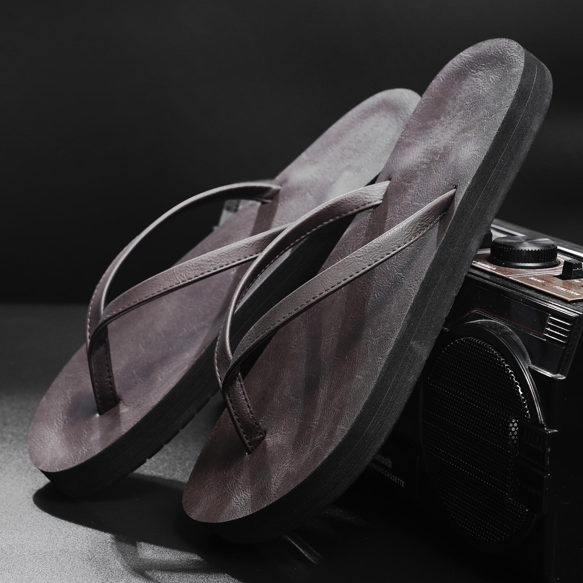 2024 Мужские износостойкие летние шлепанцы - Прохладные, толстоподошвенные пляжные шлепанцы для улицы 41 темно-коричневого