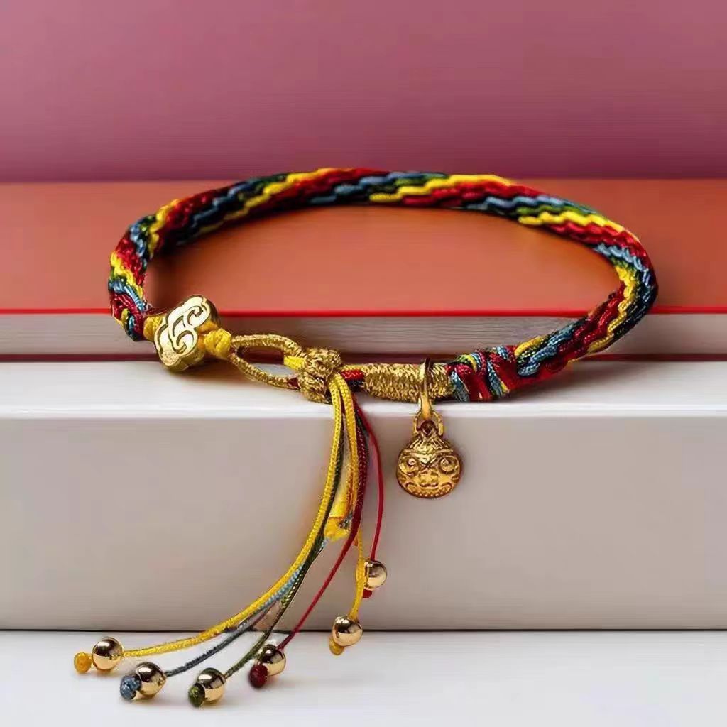 Colorful Rope Unique And Fashionable Hand Woven Bracelet For Women s Zodiac Year Red Rope Swallowing Gold Beast Pendant Gift
Colorful Rope Unique And Fashionable Hand Woven Bracelet For Women s Zodiac Year Red Rope Swallowing Gold Beast Pendant Gift