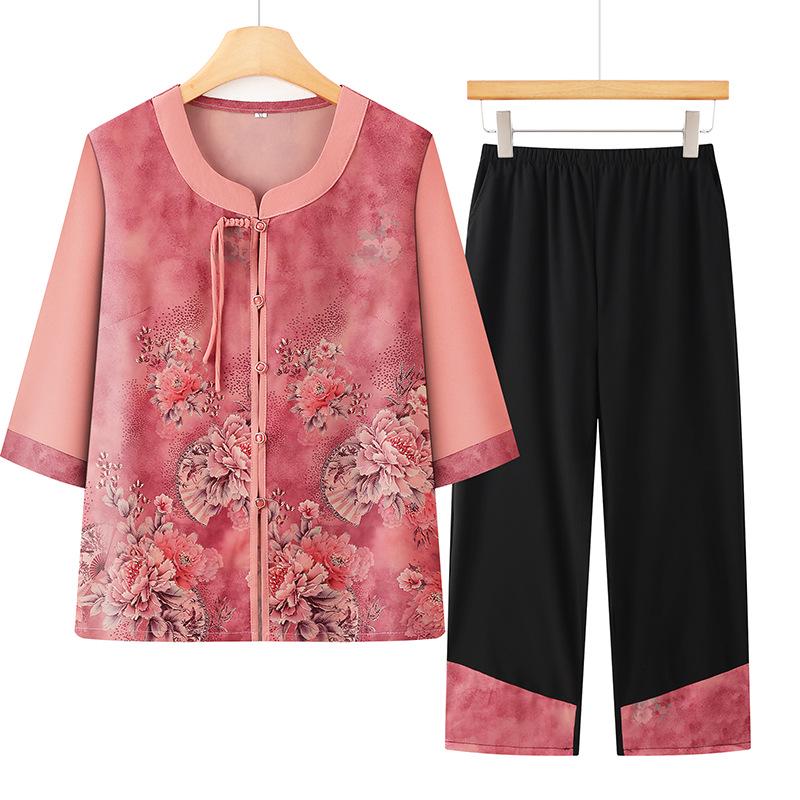 Women s Summer Two-Piece Set: Short-Sleeve Cardi & Pants for Seniors 3XL (suggested 115-130 catties) красный
Women s Summer Two-Piece Set: Short-Sleeve Cardi & Pants for Seniors 3XL (suggested 115-130 catties) красный
