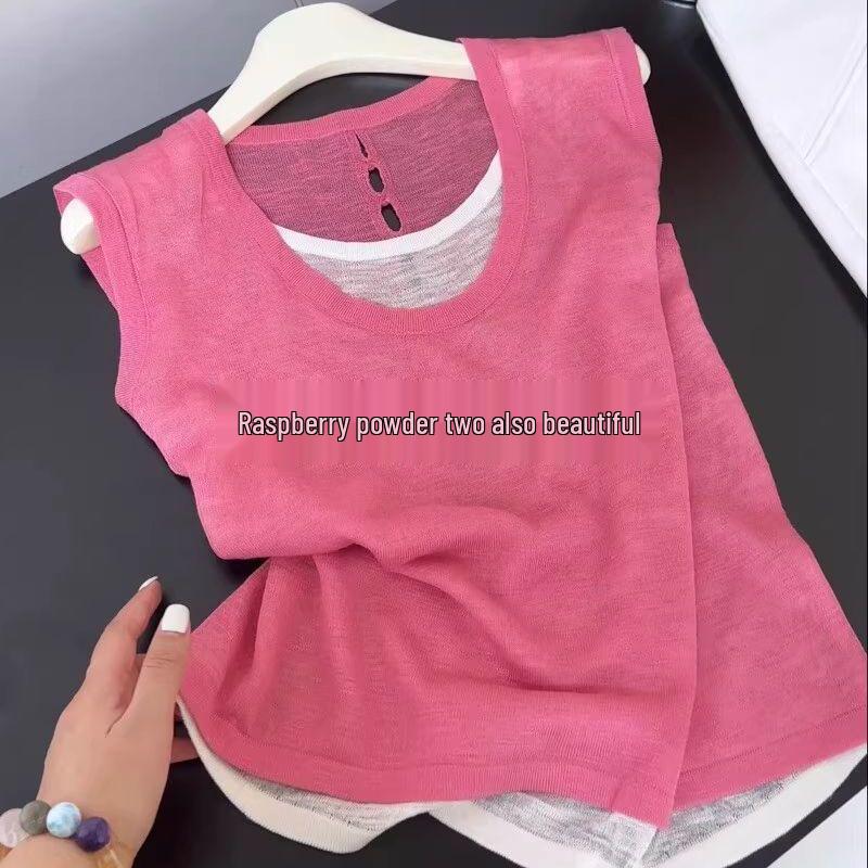 Women s Orange Knit Two-Piece Sleeveless Summer Vest S
Women s Orange Knit Two-Piece Sleeveless Summer Vest S
