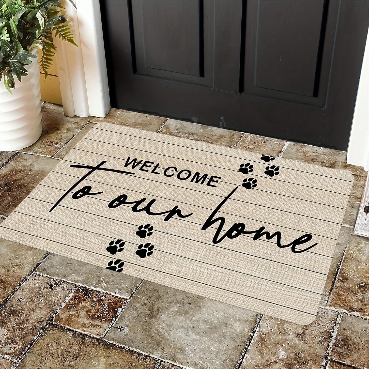 Welcome Home Paw Print Doormat - Great for living room, camping decor, rectangular design with cursive text and paw prints 40X60cm
Welcome Home Paw Print Doormat - Great for living room, camping decor, rectangular design with cursive text and paw prints 40X60cm