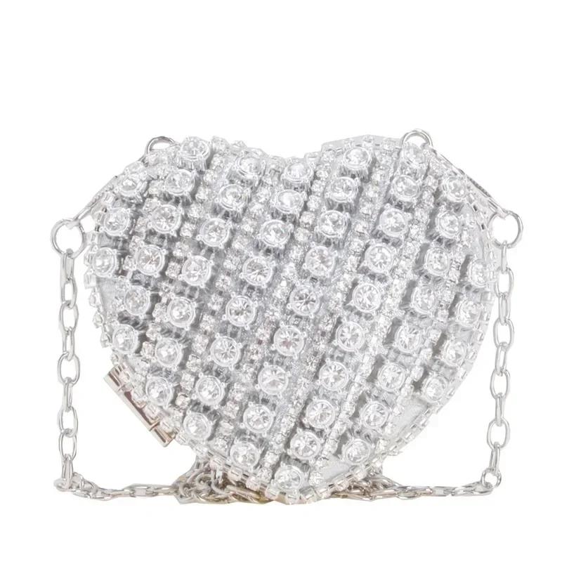 Luxury Full Diamond Banquet Bags for Women Fashion Heart Shaped Mini Shoulder Bag Designer Accessory Mouth Red Envelope 9X8X3cm серебряный
Luxury Full Diamond Banquet Bags for Women Fashion Heart Shaped Mini Shoulder Bag Designer Accessory Mouth Red Envelope 9X8X3cm серебряный