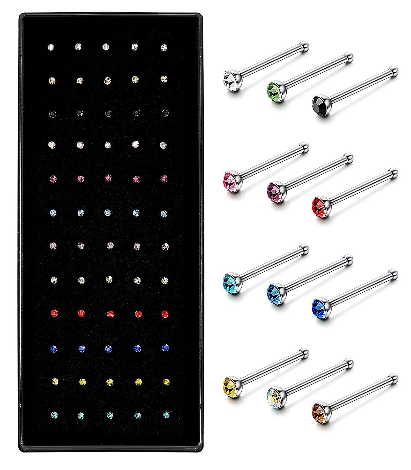 40/60Piece Stainless Steel Nose Stud Set Crystal Nostril Piercing Hoop Bulk L Shape Nose Ring Pack Piercing Nariz Body Jewelry 40pieces
40/60Piece Stainless Steel Nose Stud Set Crystal Nostril Piercing Hoop Bulk L Shape Nose Ring Pack Piercing Nariz Body Jewelry 40pieces