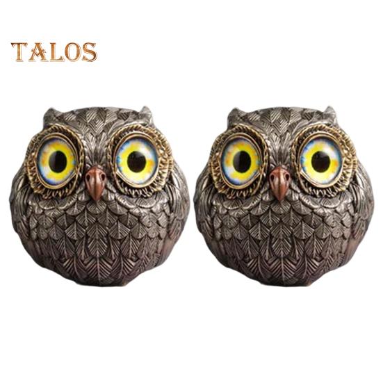 2 шт. миниатюрные фигурки сов, ручная работа, статуя совы, маленькая скульптура совы из смолы, настольное украшение для декора домашней полки 2pcs зелёный