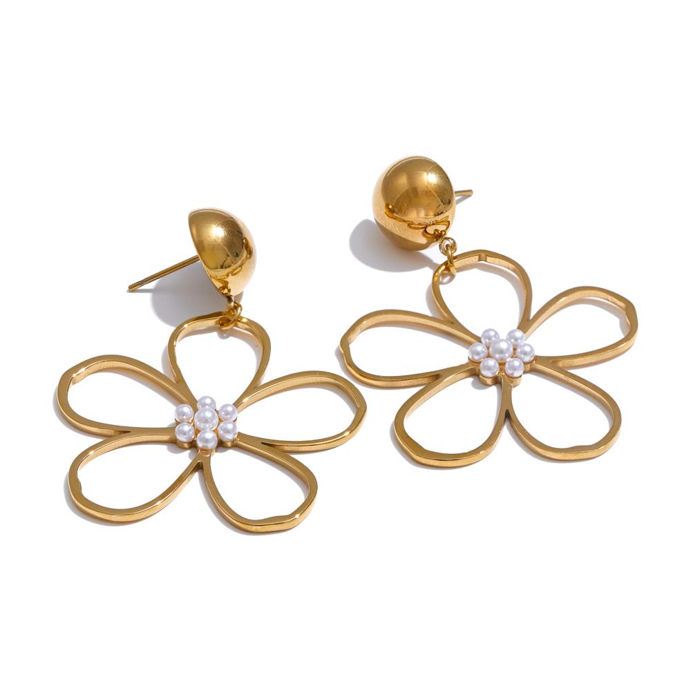 Yhpup Fashion Stainless Steel Flower Big Drop Dangle Earrings Prevent Allergy Metal Popular Statement Style PVD Plated Jewelry
Yhpup Fashion Stainless Steel Flower Big Drop Dangle Earrings Prevent Allergy Metal Popular Statement Style PVD Plated Jewelry